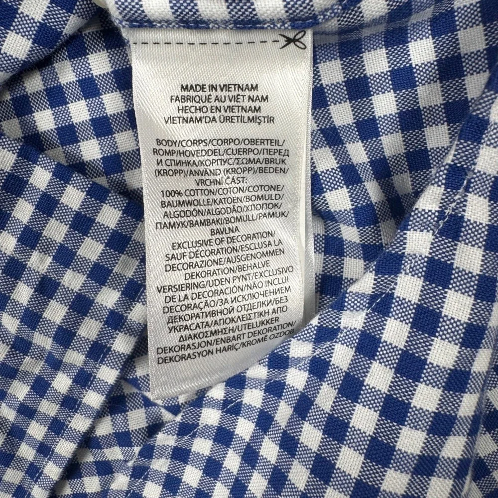 Polo Ralph Lauren Button Down Shirt Mens M Blue Gingham Classic Fit Long Sleeve